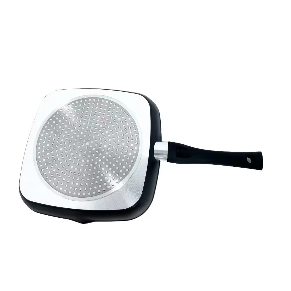 Panelas ao ar livre com revestimento de granito Frigideira quadrada para churrasco