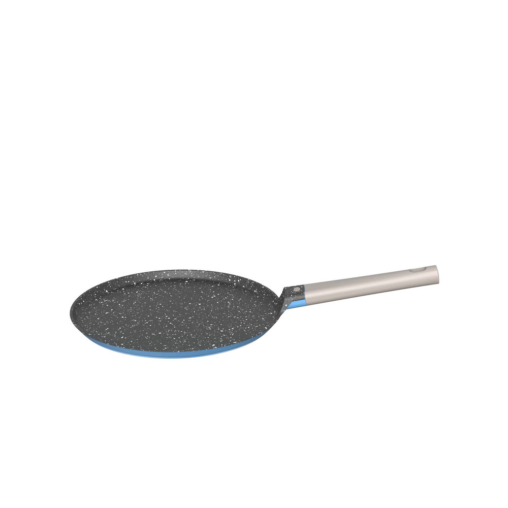 Leerpan Nature Serie 28cm Revestimento de Mármore Antiaderente de Alumínio Fundido Panela de Pizza Pan Crepe Panqueca com Alça de Baquelite Stay-Cool