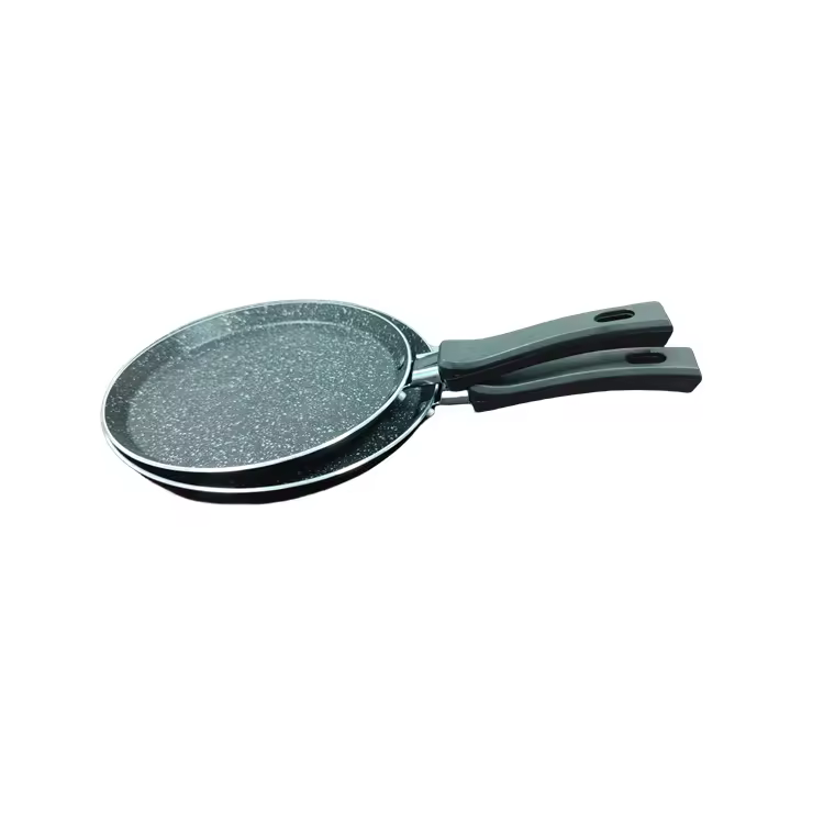 Nature serie 28cm antiaderente revestimento de mármore alumínio fundido pizza pan crepe pan panqueca com alça de baquelite estadia-cool