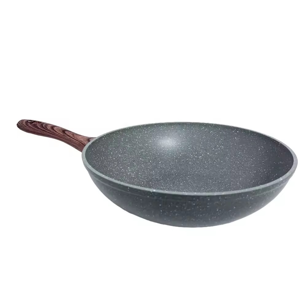 LEER Top Sale Utensílios de Cozinha Antiaderente Wok Pan Uso Geral Para Gás E Fogão De Indução