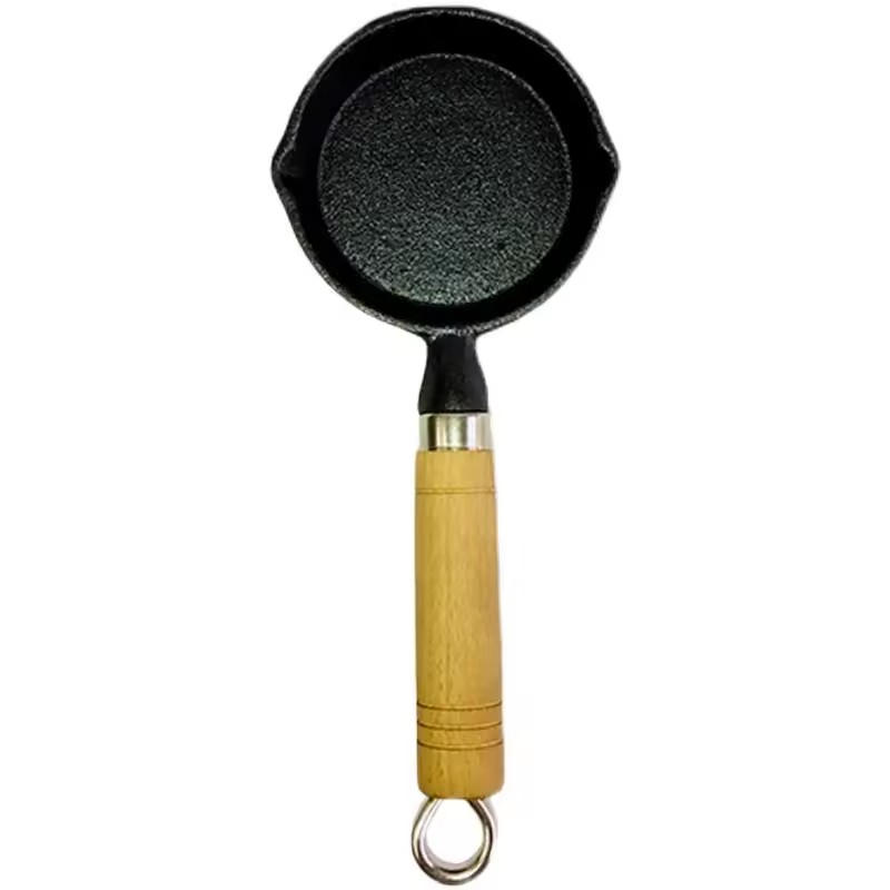 Colher de macarrão salpicado de óleo panela quente mini ferro fundido óleo cozido panela de ferro pequena manchada de óleo