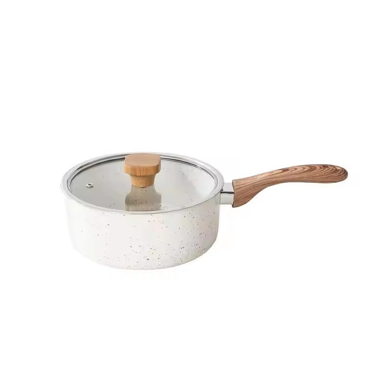 Panela de macarrão instantâneo estilo japonês, estilo japonês, pedra de arroz, antiaderente, pote de leite plano de dupla finalidade