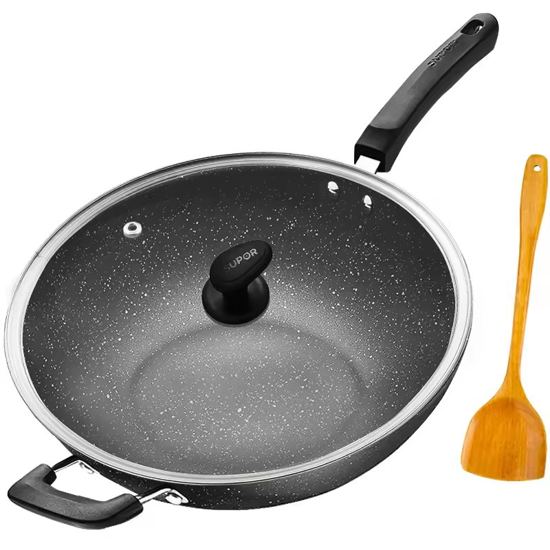 Wok antiaderente com wok doméstico fogão de indução de 32cm fogão a gás