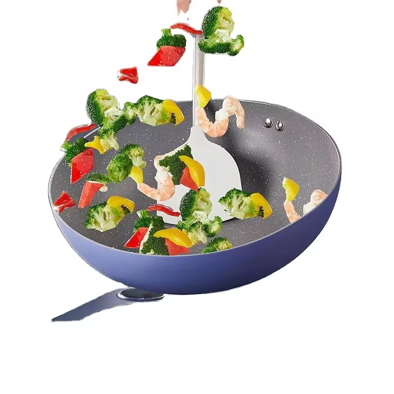 Fritar panela antiaderente trigo arroz pedra frigideira panelas de cozinha conjunto completo de panela de fundo plano doméstico