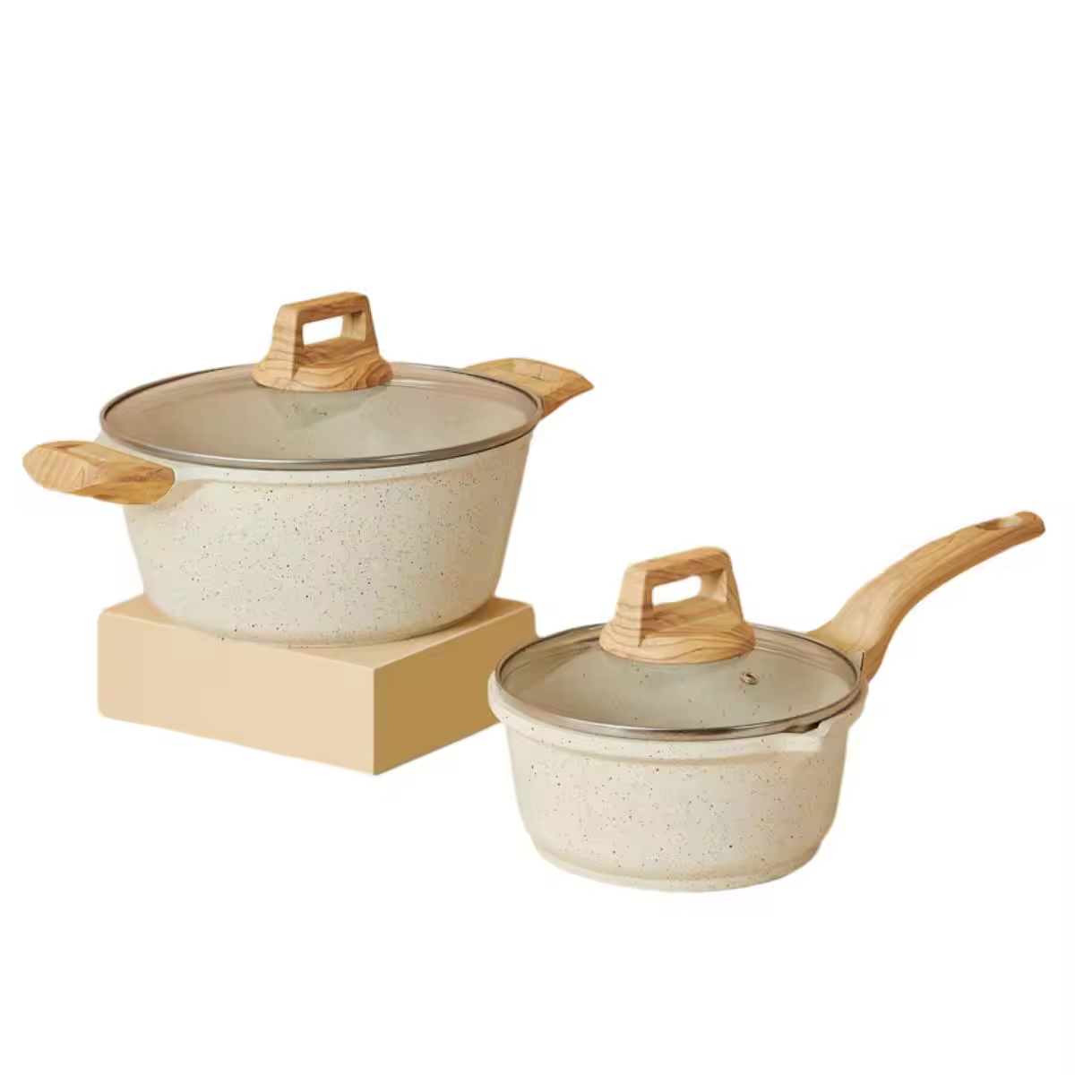 Conjuntos de potes de sopa antiaderentes de alumínio com logotipo personalizado e alça