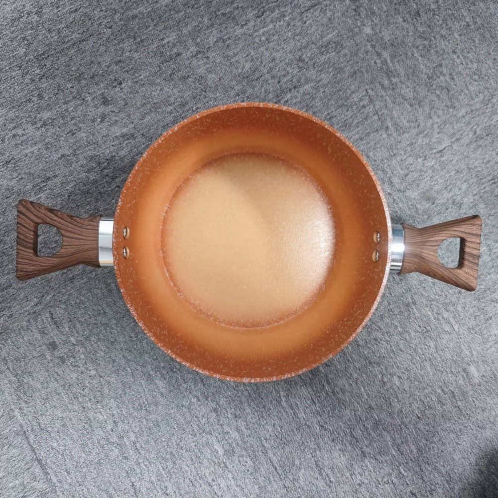 Logotipo personalizado 24/26/28cm anti-adesivo cerâmica aquecedor de alimentos antiaderente casa panela quente caçarolas