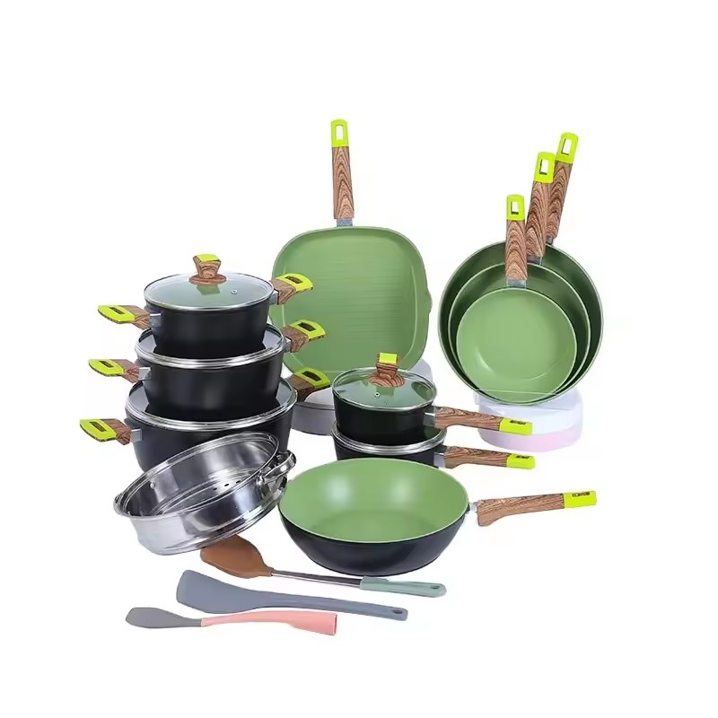 Conjunto wok de alumínio frigideira antiaderente wok pan stock pan suprimentos de cozinha